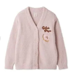 ジェラートピケ　ドーナツジャガードカーディガンピンク ボタン付き Fサイズ