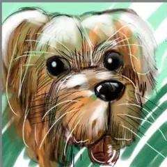 手描き風 犬のイラスト デジタルアート