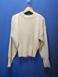 新品未使用ベージュ リブ編み アンサンブル