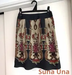 ④スーナウーナ　膝丈　プリント　スカート