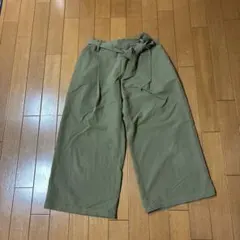 ジェニィ　ウエストリボン付き ワイドパンツ カーキのサムネイル