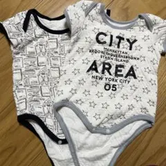 星柄と文房具イラストのボディスーツ2枚組