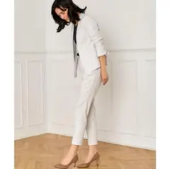 GREEN LABEL RELAXING ノーカラージャケット ライトグレー