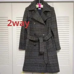 お値下げ2way！　ガリャルダガランテ　 グレー系チェック ロングコート