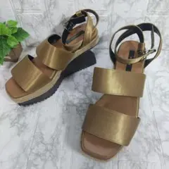 ムルーア 厚底サンダル アンクルストラップ ブラウン系 MURUA