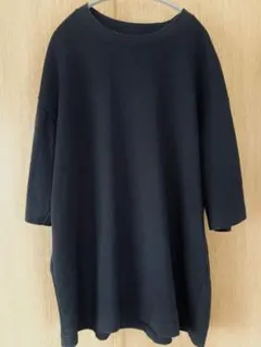 UNIQLO U エアリズムコットンオーバーサイズTシャツ5分袖　黒　BLACK