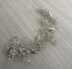 ウェディング ヘッドドレス 小枝アクセサリー シルバー