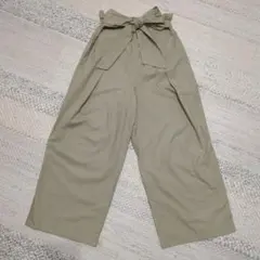 IENA イエナ リボンベルト付き ワイドパンツ ベージュ ウエストゴム