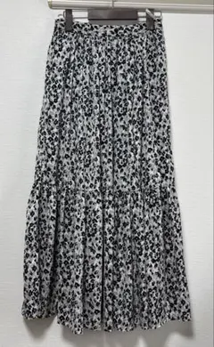 GLOBAL WORK 花柄ロングフレアスカート M