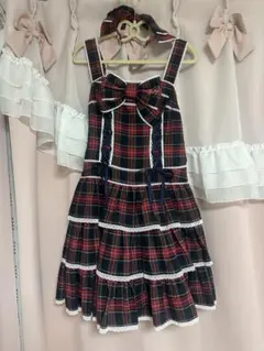 Angelic Pretty タータンチェック ジャンパースカート カチューシャのサムネイル