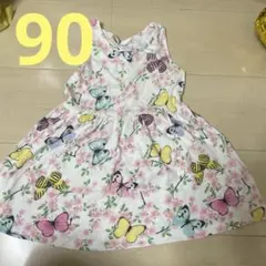 H＆M☆90ワンピースピンクノースリーブのサムネイル