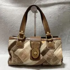 Coach Signature Patchwork Tote Bag Brown