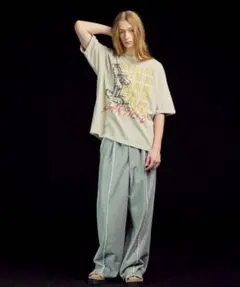 メゾンスペシャル クラッシュ スウェット ワイド ピンタック イージー パンツ