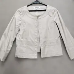 NATURAL BEAUTY BASIC ノーカラージャケット M ベージュ