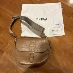 FURLA フルラ クロコ型押しショルダーバッグ