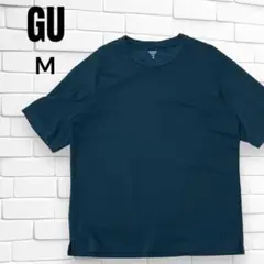 ジーユー　M　Tシャツ　カジュアル　ドロップショルダー　クルーネック　無地