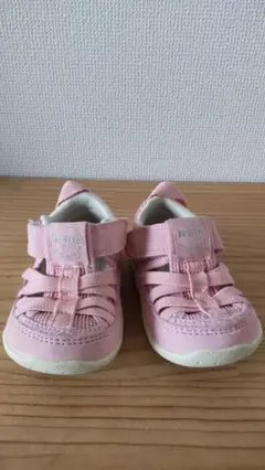 IFME ピンク ベビーサンダル ベルクロストラップ13.5cm