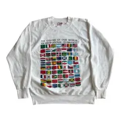 90s ONEITA 国旗スウェット USA製 両面 L アート ヴィンテージのサムネイル