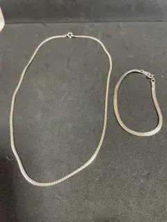 シルバー 925ロープチェーン ネックレスとブレスレットセット