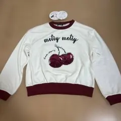 metiy metiy チェリー刺繍トレーナー 140cm