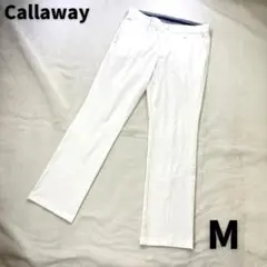 Callaway×キャロウェイ 刺繍ロゴ ストレッチゴルフパンツ ホワイト M