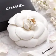 【美品】CHANEL カメリア コサージュ ホワイト フラワー セレモニー
