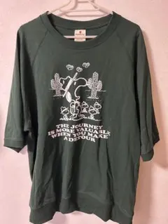 GU スウェT 〔五分袖〕Peanuts ダークグリーンＬ
