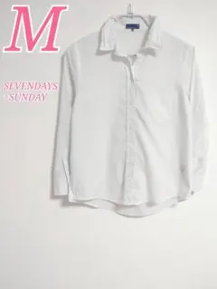 SEVENDAYS=SUNDAY ストライプシャツ 長袖 Mサイズ オフィス