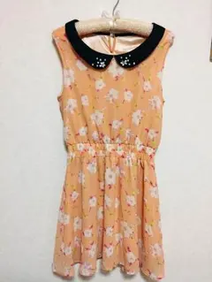 【これからの季節大活躍！美品♡】襟が可愛い 花柄ワンピース