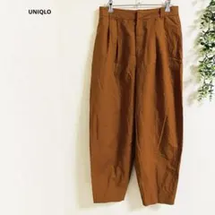 ユニクロ コントワー・デ・コトニエ　ワイドパンツ M 茶　麻　綿　ゆったり　✨のサムネイル