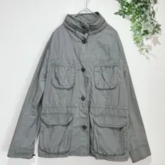 【ユニクロ】ミリタリー風ジャケット フードは襟にあり　XLサイズ　カーキ