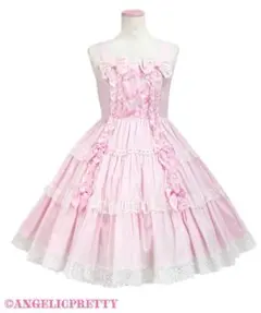 Angelic Pretty 肩リボンジャンパースカート 2点セット ピンクのサムネイル