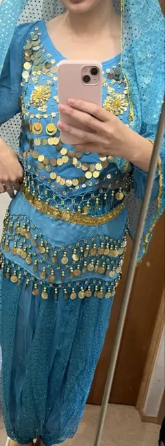 青いベリーダンスセットアップ