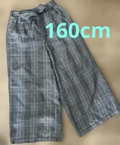 Ank Ank チェック柄ガウチョパンツ160cm