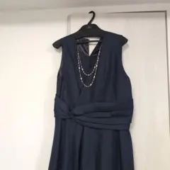 【未使用】ネイビー ノースリーブ パーティードレス