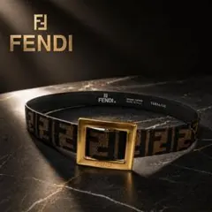 FENDI フェンディ ベルト ズッカ柄 ブラック メンズ レザー - メルカリ
