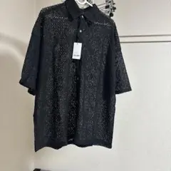 CLEL レース半袖シャツ ブラック XS