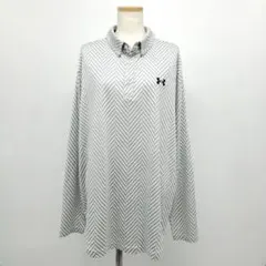 /＊c【XXL】アンダーアーマー シェブロン柄 ポロシャツ 長袖 X グレー系のサムネイル