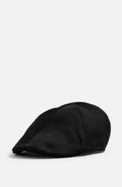 ZARA テクスチャーフラットキャップ ハンチング ブラック Mサイズ