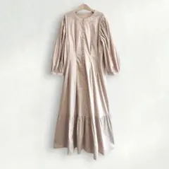 【洗える 綿混】ジャスグリッティー シャツワンピース レースアップ 7分袖 S