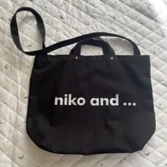ニコアンド トートバッグ ショルダー 黒