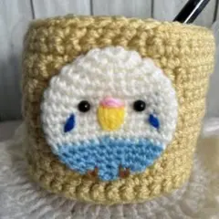 え*る様 セキセイインコ あみぐるみ 小物入れ アップリケ