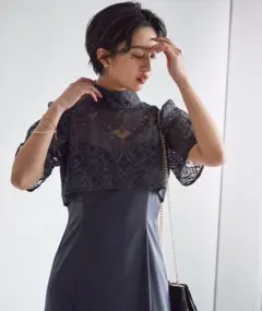 DorryDoll3wayレースボレロ&マーメイドキャミドレス アッシュネイビー