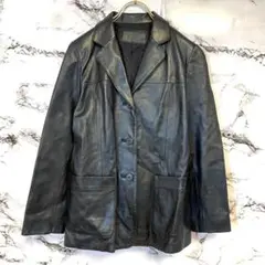 【レザージャケット】 美品　カラー　(F) ブラック　オシャレ❤︎