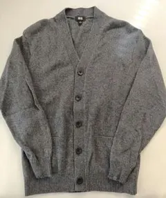 ユニクロ メンズ ラムVネックカーディガン Sサイズ ダークグレー 2024年