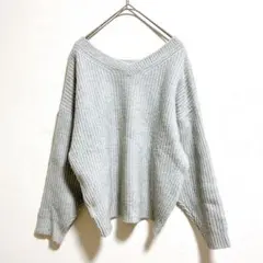 訳あり　スタジオクリップ　ニット　セーター　モヘヤ混　羊毛12% グレー　M
