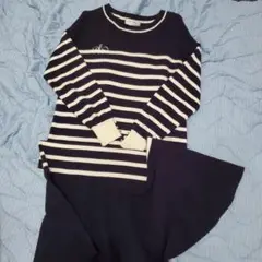 本日まで☆美品ルレーヴヴァニレストライプニットワンピース