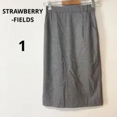 ストロベリーフィールズ 1 S 千鳥 チェックタイトスカート ウエストゴム
