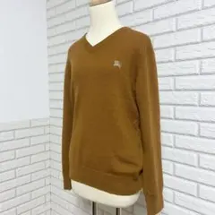【BURBERRY BLACKLABEL】 Vネックニット カシミヤ ブラウン