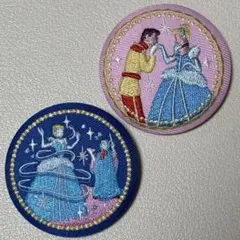ディズニー disney 刺繍缶バッジ シンデレラ